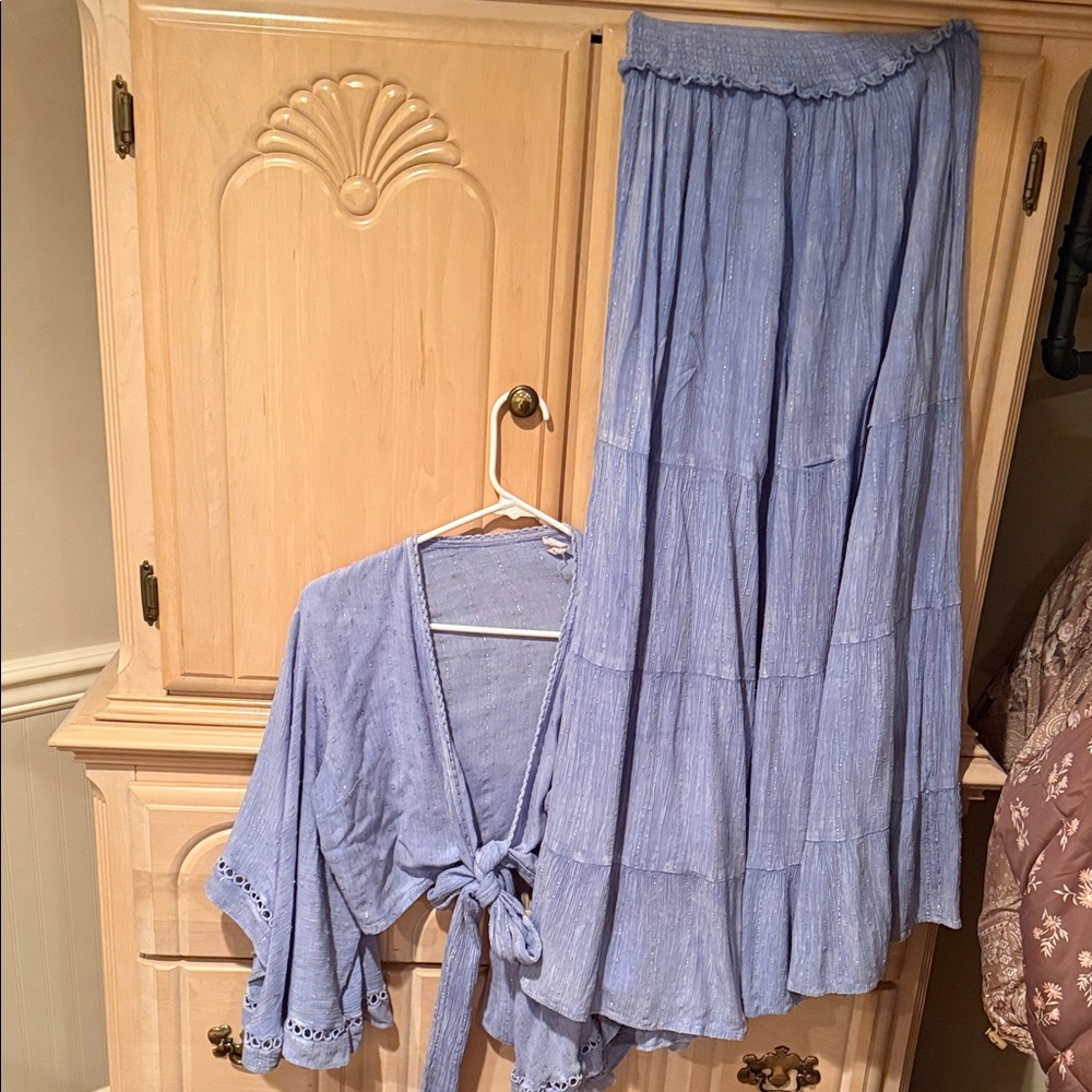 Surf Gypsy Light Blue Maxi Skirt